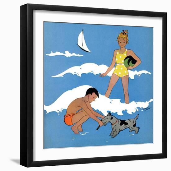 A Day at the Beach - Child Life, August 1939-Harold Carroll-Framed Giclee Print