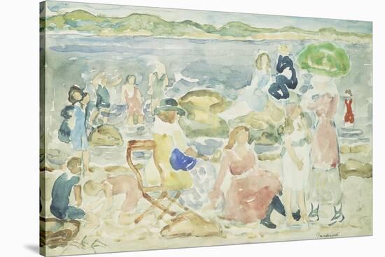 A Day at the Beach-Maurice Brazil Prendergast-Stretched Canvas