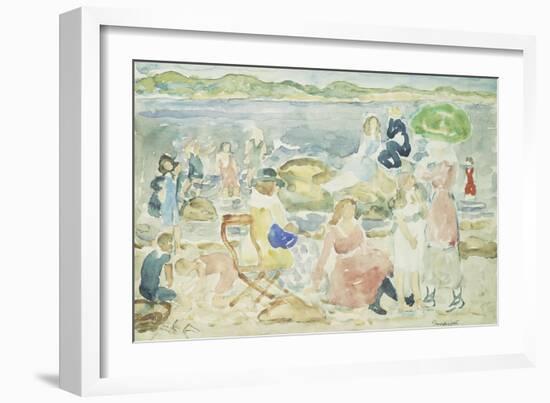 A Day at the Beach-Maurice Brazil Prendergast-Framed Giclee Print