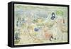 A Day at the Beach-Maurice Brazil Prendergast-Framed Stretched Canvas