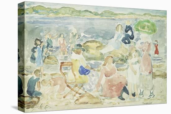 A Day at the Beach-Maurice Brazil Prendergast-Stretched Canvas