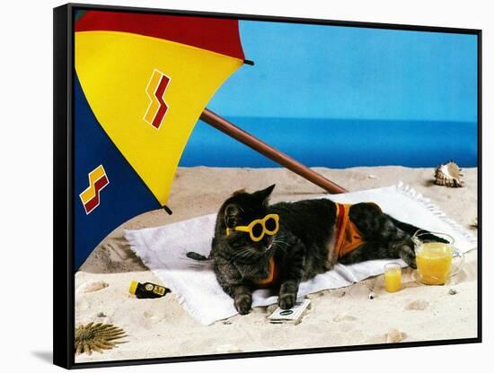 A Day at the Beach-null-Framed Stretched Canvas