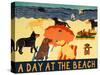 A Day At The Beach-Stephen Huneck-Stretched Canvas