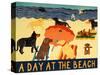 A Day At The Beach-Stephen Huneck-Stretched Canvas