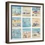 A Day at the Beach-Adolf Llovera-Framed Art Print