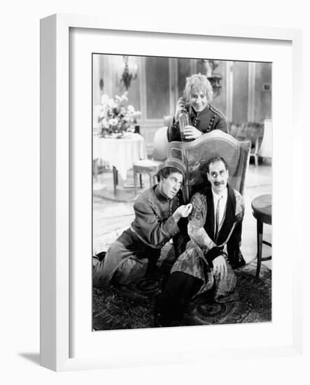 A Day at the Races, Chico Marx, Harpo Marx, Groucho Marx, 1937-null-Framed Photo