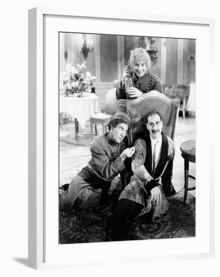 A Day at the Races, Chico Marx, Harpo Marx, Groucho Marx, 1937-null-Framed Photo