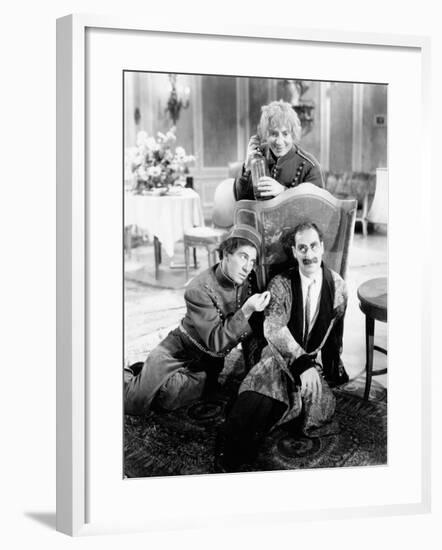 A Day at the Races, Chico Marx, Harpo Marx, Groucho Marx, 1937-null-Framed Photo