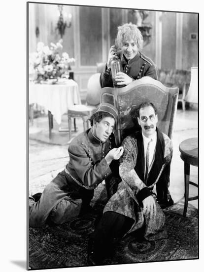 A Day at the Races, Chico Marx, Harpo Marx, Groucho Marx, 1937-null-Mounted Photo