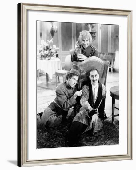 A Day at the Races, Chico Marx, Harpo Marx, Groucho Marx, 1937-null-Framed Photo