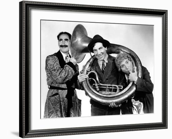 A Day at the Races, Groucho Marx, Chico Marx, Harpo Marx, 1937-null-Framed Photo