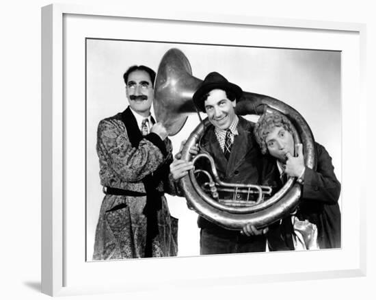 A Day at the Races, Groucho Marx, Chico Marx, Harpo Marx, 1937-null-Framed Photo