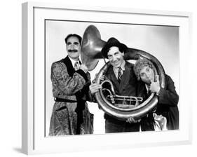 A Day at the Races, Groucho Marx, Chico Marx, Harpo Marx, 1937-null-Framed Photo