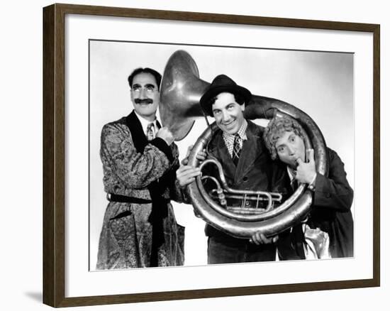 A Day at the Races, Groucho Marx, Chico Marx, Harpo Marx, 1937-null-Framed Photo