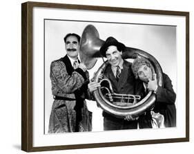 A Day at the Races, Groucho Marx, Chico Marx, Harpo Marx, 1937-null-Framed Photo