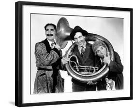 A Day at the Races, Groucho Marx, Chico Marx, Harpo Marx, 1937-null-Framed Photo