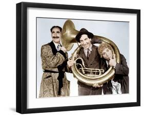 A Day at the Races, Groucho Marx, Chico Marx, Harpo Marx, 1937-null-Framed Photo