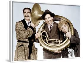 A Day at the Races, Groucho Marx, Chico Marx, Harpo Marx, 1937-null-Framed Photo