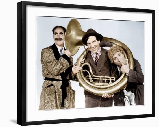 A Day at the Races, Groucho Marx, Chico Marx, Harpo Marx, 1937-null-Framed Photo