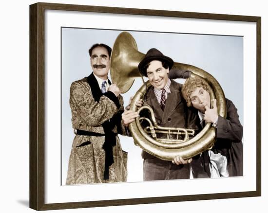 A Day at the Races, Groucho Marx, Chico Marx, Harpo Marx, 1937-null-Framed Photo