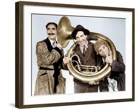 A Day at the Races, Groucho Marx, Chico Marx, Harpo Marx, 1937-null-Framed Photo