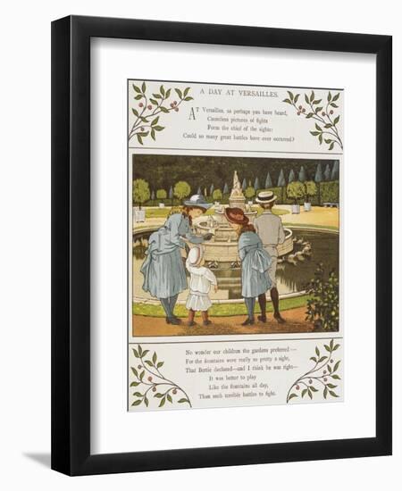 A Day at Versailles. Four Children Looking at a Fountain. Colour Illustration From 'Abroad'-Ellen Houghton-Framed Premium Giclee Print