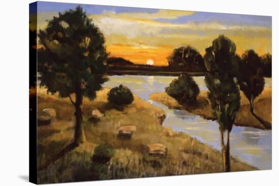 A Day Ending at the Lake-Judith D'Agostino-Stretched Canvas