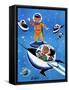 A Day in Outerspace - Jack & Jill-Lou Segal-Framed Stretched Canvas
