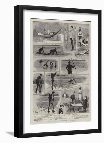 A Day's Alligator Shooting in Jamaica-Joseph Nash-Framed Premium Giclee Print