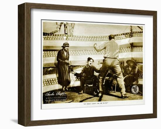 A Day's Pleasure, Edna Purviance, Charlie Chaplin, Tom Wilson, 1919-null-Framed Art Print