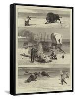 A Day's Still Hunting after North American Buffalo-Samuel Edmund Waller-Framed Stretched Canvas