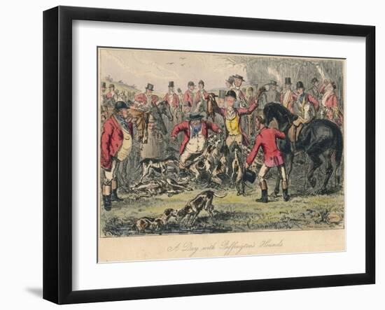 A Day with Puffingtons Hounds, 1865-Bradbury, Evans and Co-Framed Giclee Print