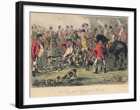 A Day with Puffingtons Hounds, 1865-Bradbury, Evans and Co-Framed Giclee Print