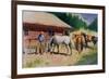 A Days Work Done Montana, 1969 (Oil on Canvas)-Terence Cuneo-Framed Giclee Print