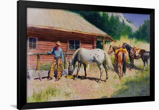 A Days Work Done Montana, 1969 (Oil on Canvas)-Terence Cuneo-Framed Giclee Print