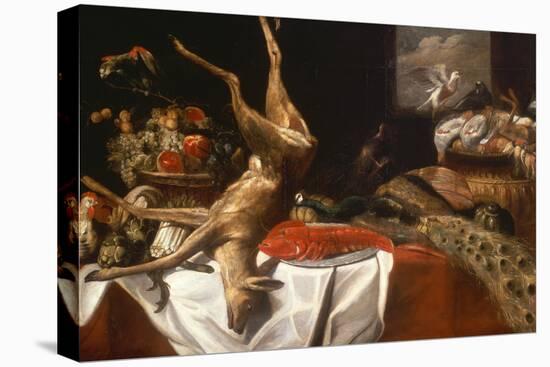 A Dead Deer and Birds, A Lobster on a Dish, A Basket of Fruit and Vegetables-Frans Snyders-Stretched Canvas