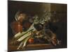 A Dead Mallard, a Boar's Head, Celery and a Copper Pot on a Ledge-Jean-Baptiste Oudry-Mounted Giclee Print
