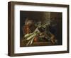 A Dead Mallard, a Boar's Head, Celery and a Copper Pot on a Ledge-Jean-Baptiste Oudry-Framed Giclee Print