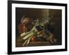 A Dead Mallard, a Boar's Head, Celery and a Copper Pot on a Ledge-Jean-Baptiste Oudry-Framed Giclee Print