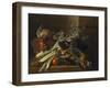 A Dead Mallard, a Boar's Head, Celery and a Copper Pot on a Ledge-Jean-Baptiste Oudry-Framed Giclee Print