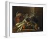 A Dead Mallard, a Boar's Head, Celery and a Copper Pot on a Ledge-Jean-Baptiste Oudry-Framed Giclee Print