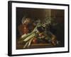 A Dead Mallard, a Boar's Head, Celery and a Copper Pot on a Ledge-Jean-Baptiste Oudry-Framed Giclee Print