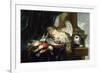 A Dead Partridge and other Birds a Stone Ledge with a Cat-Jan Fyt-Framed Giclee Print