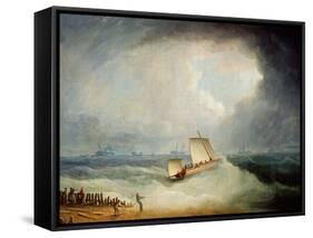 A Deal Lugger Going Off to a Storm-Bound Ship in the Downs, South Foreland-Thomas Buttersworth-Framed Stretched Canvas