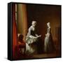 A Decent Education-Jean-Baptiste Simeon Chardin-Framed Stretched Canvas