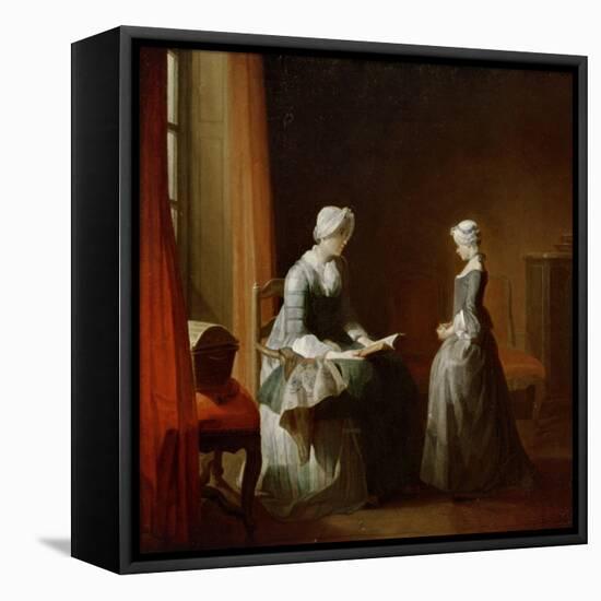 A Decent Education-Jean-Baptiste Simeon Chardin-Framed Stretched Canvas