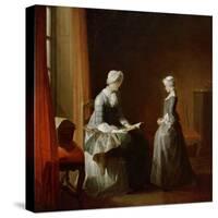 A Decent Education-Jean-Baptiste Simeon Chardin-Stretched Canvas