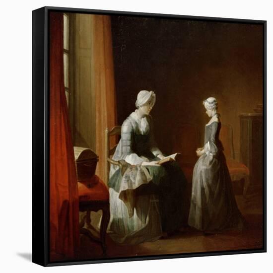 A Decent Education-Jean-Baptiste Simeon Chardin-Framed Stretched Canvas