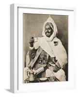 A Decorated Moroccan Tribal Chief Enjoying a Cup of Coffee-null-Framed Photographic Print