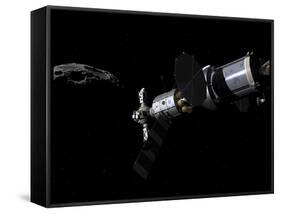 A Deep Space Mission Vehicle Approaching an Asteroid-Stocktrek Images-Framed Stretched Canvas